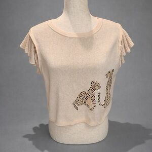 Entro Cream Leopard Graphic Top